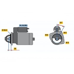 Μίζα IVECO DAILY III, DAILY IV, DAILY V, DAILY VI, MASSIF; RVI MASCOTT; RENAULT MASTER PRO; MITSUBISHI CANTER (FB7, FB8, FE7, FE8) VII 2.3D-Electric 01.99-