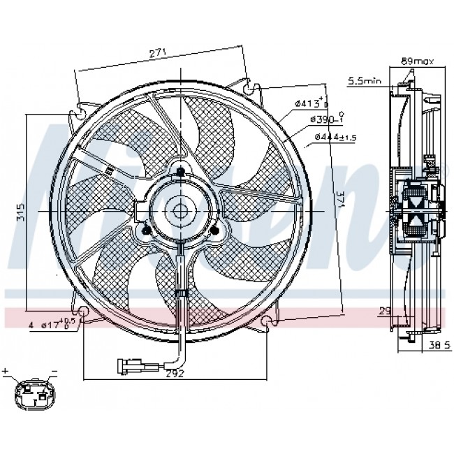 Βεντιλατέρ  CITROEN BERLINGO/MINIVAN, C5, C5 I, C8, JUMPY; FIAT SCUDO, ULYSSE; LANCIA PHEDRA; PEUGEOT 307, 807, EXPERT, EXPERT TEPEE; TOYOTA PROACE 1.4-3.0 07.98-