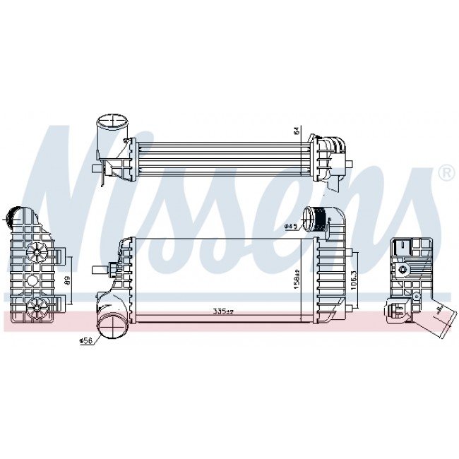 Ψυγείο αέρα υπερπλήρωσης FORD FOCUS III, FOCUS III/HATCHBACK 1.0-Electric 07.10-02.20