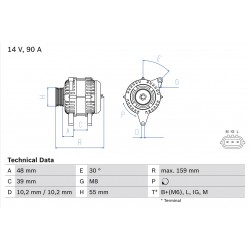 Δυναμό TOYOTA YARIS 1.0/1.3 04.02-09.05