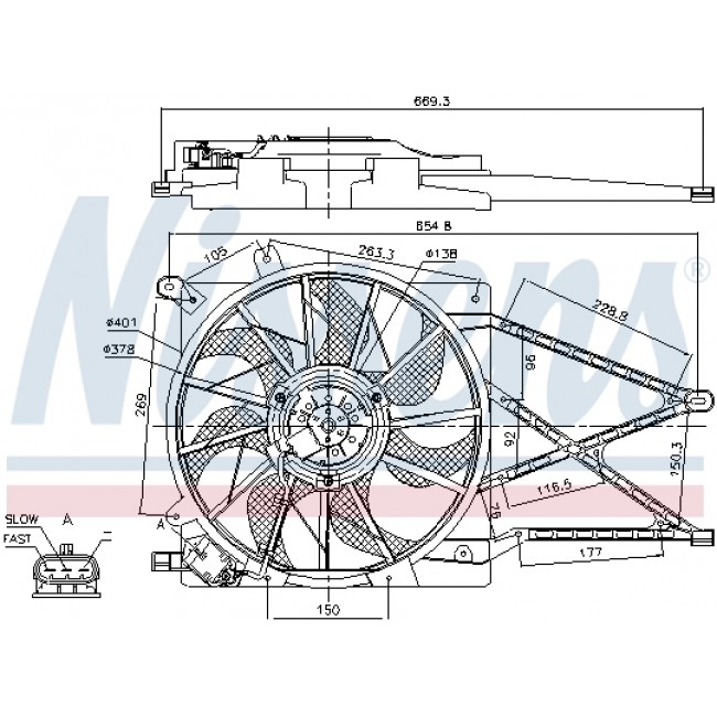 Μοτέρ βεντιλατέρ ψυγείου OPEL ASTRA G, ASTRA G CLASSIC, ZAFIRA A 1.2-2.2 02.98-12.09