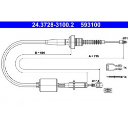 Ντίζα, μηχανισμός συμπλέκτη HYUNDAI ATOS 1.0/1.1 02.98-12.10
