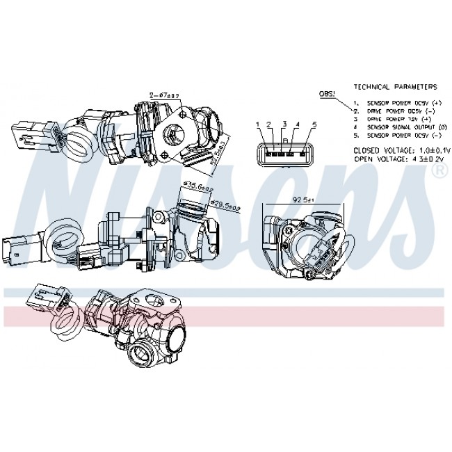 Βαλβίδα AGR VOLVO C30, S40 II, V50; FORD FOCUS C-MAX, FOCUS II 1.6D 10.03-12.12