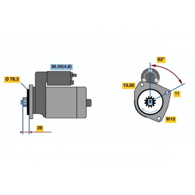 Μίζα (12V, 2kW) AUDI Q7; PORSCHE CAYENNE 3.0D 03.06-  ||0 001 125 521||