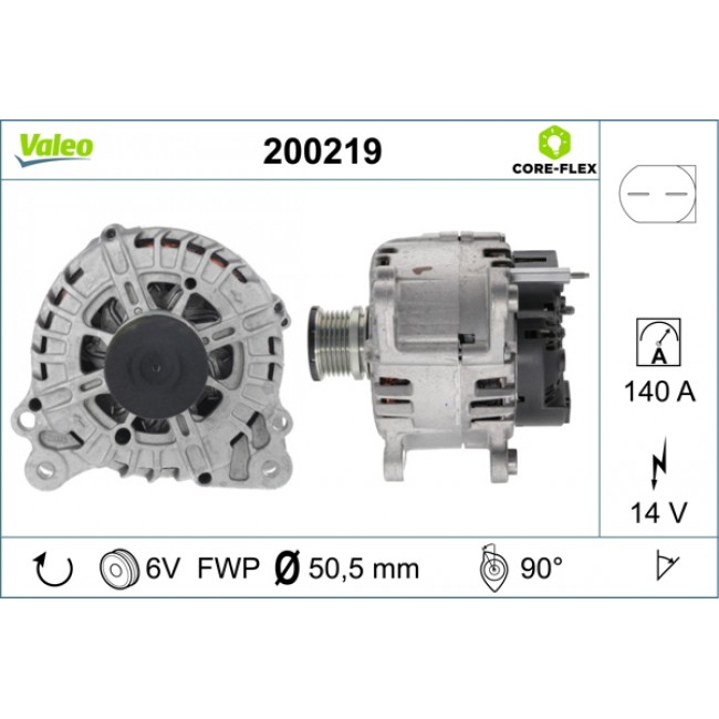 Δυναμό AUDI A3, TT; SEAT EXEO, EXEO ST; SKODA SUPERB II; VW AMAROK, CALIFORNIA T5 CAMPER, CALIFORNIA T6 CAMPER, CRAFTER 30-35, CRAFTER 30-50, EOS, GOLF V 1.4-3.6 04.03-