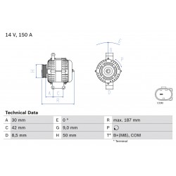 Δυναμό MERCEDES A (W169), B SPORTS TOURER (W245) 2.0D 09.04-06.12