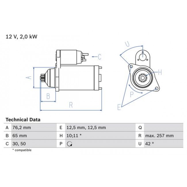 Μίζα AUDI A3, TT; FORD GALAXY I, GALAXY MK I; SEAT ALHAMBRA, CORDOBA, IBIZA III, LEON, TOLEDO II; SKODA FABIA I, OCTAVIA I; VW BORA, BORA I, GOLF IV 1.6-3.2 03.95-12.10