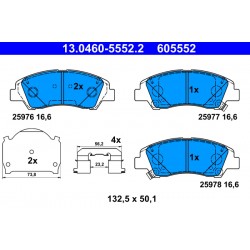 Σετ τακακιών φρένων, δίσκος φρένου Brake pads set front (with a damping pad; with extras), fits: HYUNDAI I10 I, I10 II, I10 III 1.0/1.0LPG/1.2 01.11-