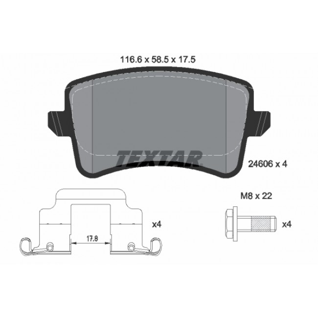 Σετ τακακιών φρένων, δίσκος φρένου AUDI A4 ALLROAD B8, A4 B8, A5, Q5 1.8-3.2 06.07-05.17 Σετ τακακιών φρένων, δίσκος φρένου AUDI A4 ALLROAD B8, A4 B8, A5, Q5 1.8-3.2 06.07-05.17