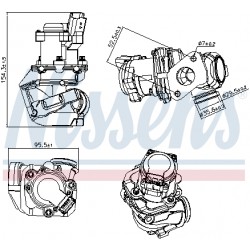 Βαλβίδα AGR CITROEN C1, C2, C2 ENTERPRISE, C3 I, C3 II, C3 PLURIEL, NEMO, NEMO/MINIVAN; FORD FIESTA V, FIESTA VI, FOCUS I, FOCUS II, FUSION; MAZDA 2; PEUGEOT 1007, 107, 206 1.4D/1.6D/1.8 10.9