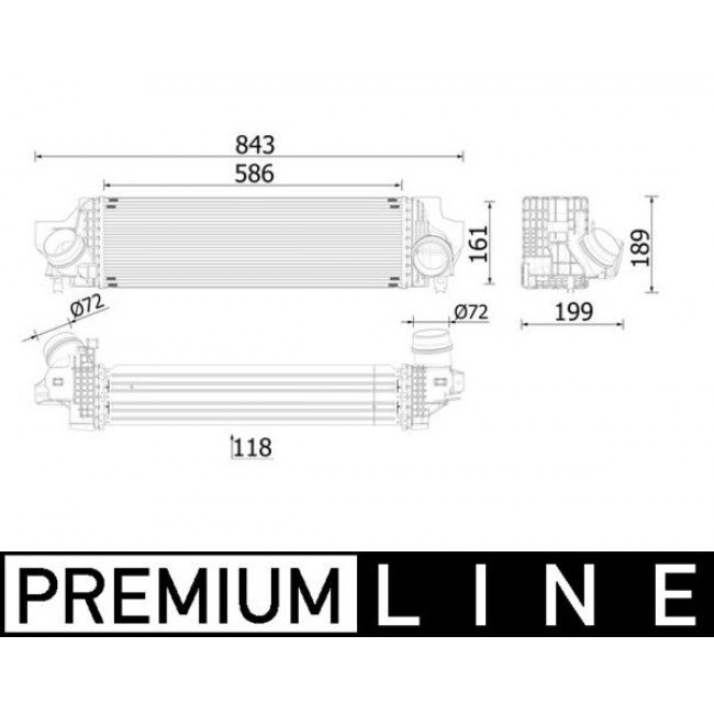 Ψυγείο αέρα υπερπλήρωσης BMW 2 (F45), X1 (F48); MINI (F56), CLUBMAN (F54), COUNTRYMAN (F60) 2.0 11.13-