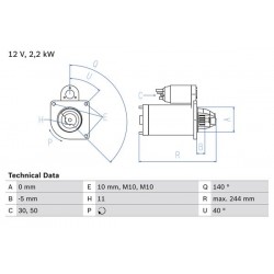 Μίζα VOLVO C30, C70 II, S40 II, S60 II, S80 II, V40, V50, V60 I, V70 III, V70 III/KOMBI, XC60 I, XC70 II 2.0D/2.4D/2.4DH 08.07-07.18