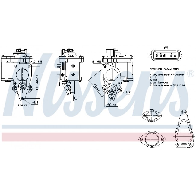 Βαλβίδα AGR RENAULT GRAND SCENIC II, LAGUNA II, MEGANE II, MEGANE II/KOMBI, SCENIC II; SUZUKI GRAND VITARA II 1.9D 11.02-