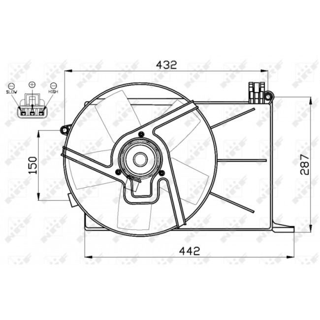 Βεντιλατέρ OPEL COMBO/MINIVAN, CORSA B 1.4/1.5D/1.7D 03.93-12.02