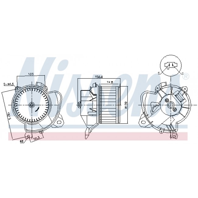 Ανεμιστήρας εσωτερικού χώρου FIAT DOBLO, DOBLO CARGO, FIORINO, FIORINO/MINIVAN, LINEA, QUBO, TIPO 1.3D-2.0D 10.06-