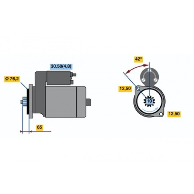 Μίζα VW MULTIVAN V, TRANSPORTER V 2.5D 04.03-11.09 ||0 001 125 605||