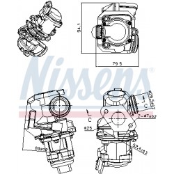 Βαλβίδα AGR VOLVO C30, S40 II, S80 II, V50, V70 III; CITROEN BERLINGO, BERLINGO MULTISPACE, BERLINGO/MINIVAN, C2, C3 I, C3 II, C3 PICASSO, C4, C4 GRAND PICASSO I, C4 I 1.4D/1.6/1.6D 11.01-