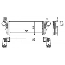 Ψυγείο αέρα υπερπλήρωσης VW CALIFORNIA T5 CAMPER, CALIFORNIA T6 CAMPER, MULTIVAN T5, MULTIVAN T6, TRANSPORTER T5, TRANSPORTER T6, TRANSPORTER T6 / CARAVELLE T6 2.0/2.0D 09.09-12.19