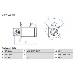 Μίζα  FIAT CROMA; RENAULT 18, 18 VARIABLE, 21, 25, ESPACE I, ESPACE II, FUEGO, MASTER I, SAFRANE I, TRAFIC 1.9D-2.5D 03.80-03.01