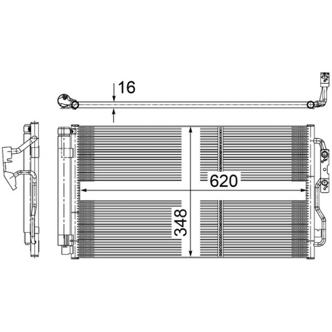 Συμπυκνωτής σύστ. κλιματισμού BMW 1 (E87), 1 (F20), 1 (F21), 2 (F22, F87), 2 (F23), 3 (F30, F80), 3 (F31), 3 GRAN TURISMO (F34), 4 (F32, F82), 4 (F33, F83), 4 GRAN COUPE (F36) 0.65H-Electric