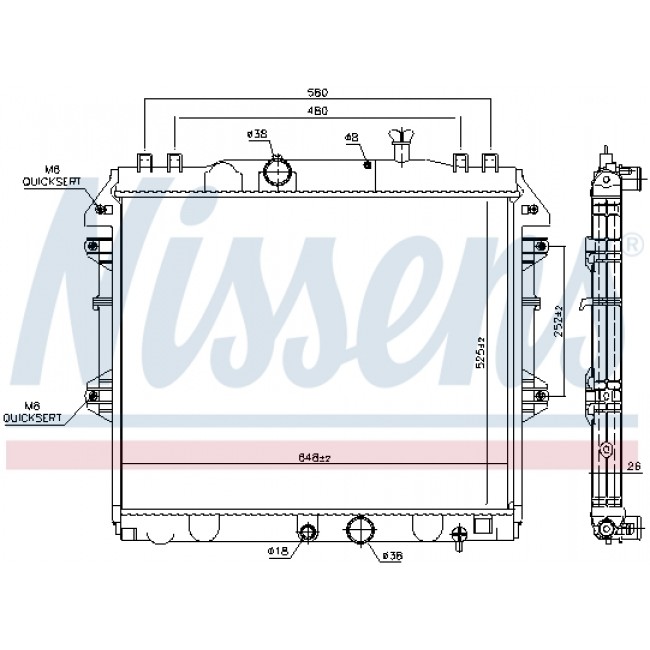 Ψυγείο νερού/εξαρτήματα TOYOTA HILUX VII 2.5D/3.0D 11.04-09.15