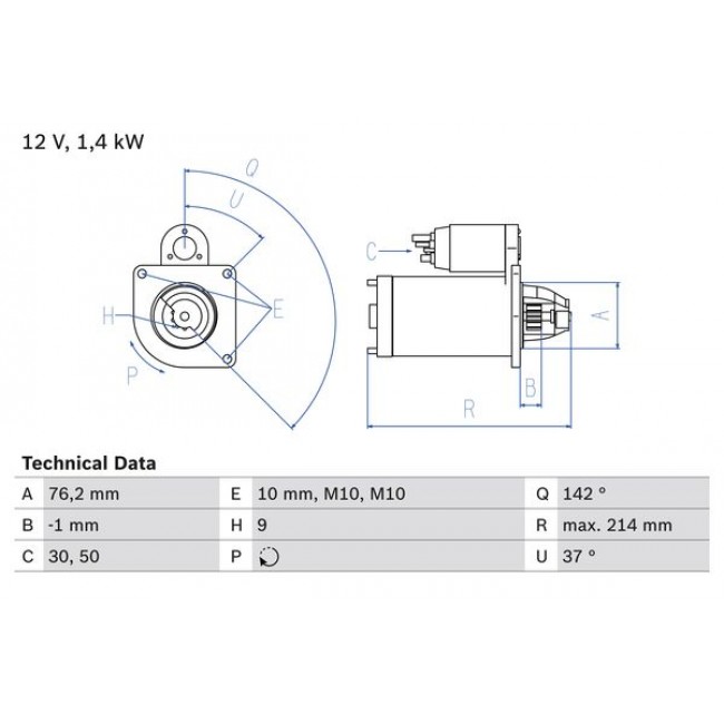 Μίζα VOLVO C70 II, S40 II, V50; FORD FOCUS II 2.4/2.5 01.04-06.13