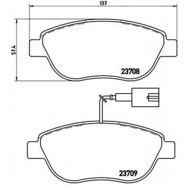 Τακάκια Σετ FIAT BRAVO 2007 - 2011 BREMBO P 23 087