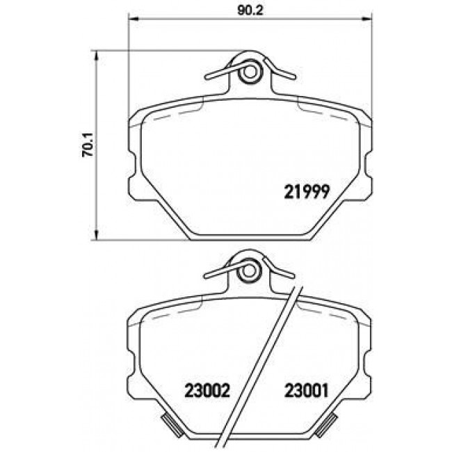 Τακάκια Σετ SMART FORTWO 2004 - 2007 ( 450 ) BREMBO P 50 038