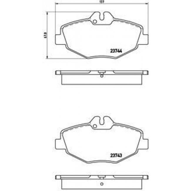 Τακάκια Σετ MERCEDES E CLASS 2002 - 2006 ( W211 ) BREMBO P 50 049