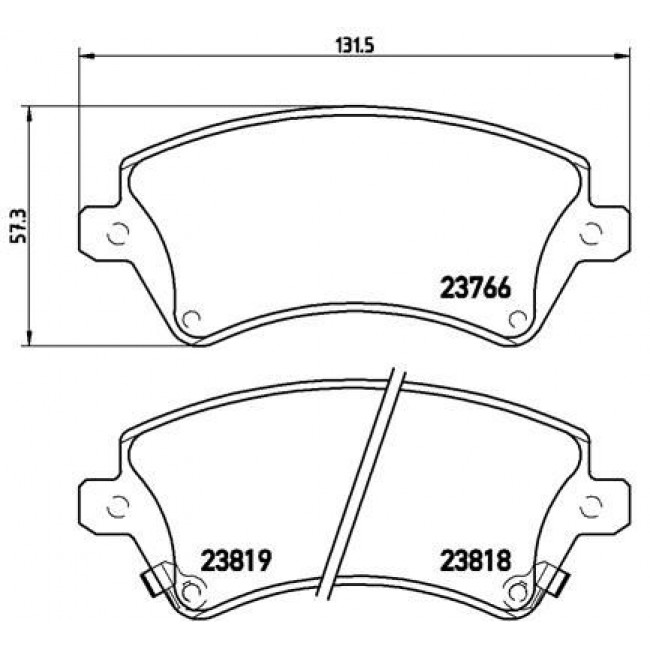 Τακάκια Σετ TOYOTA COROLLA 2002 - 2004 ( E120 ) BREMBO P 83 064