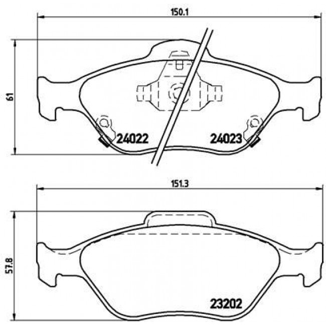 Τακάκια Σετ TOYOTA YARIS 2006 - 2009 ( KL9 ) BREMBO P 83 085