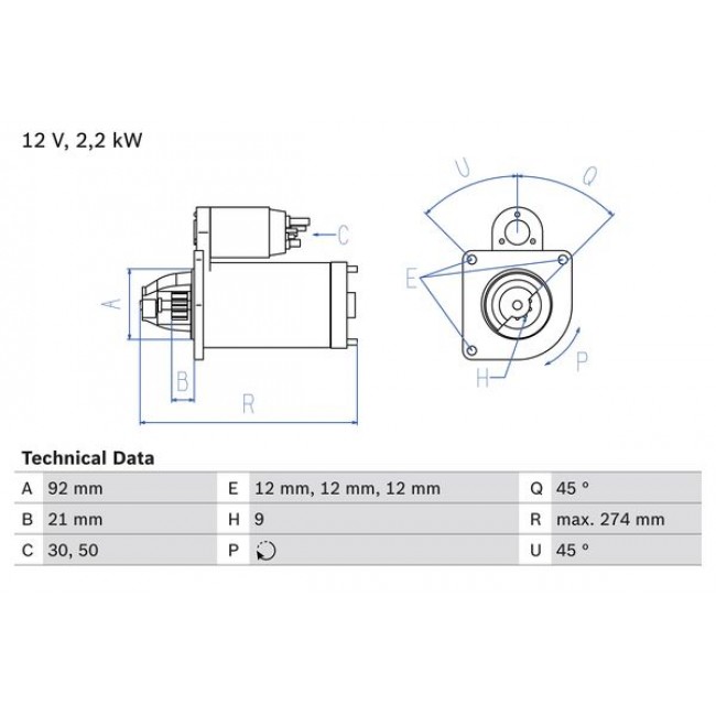 Μίζα  LAND ROVER 110/127, DEFENDER, DISCOVERY I, DISCOVERY II 2.3/2.5D 06.84-02.16