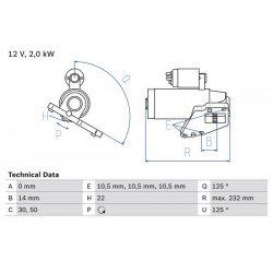 Μίζα CHRYSLER SEBRING; DODGE AVENGER, CALIBER, JOURNEY; JEEP COMPASS, PATRIOT; MITSUBISHI GRANDIS, LANCER VIII, OUTLANDER II 2.0D 09.05-