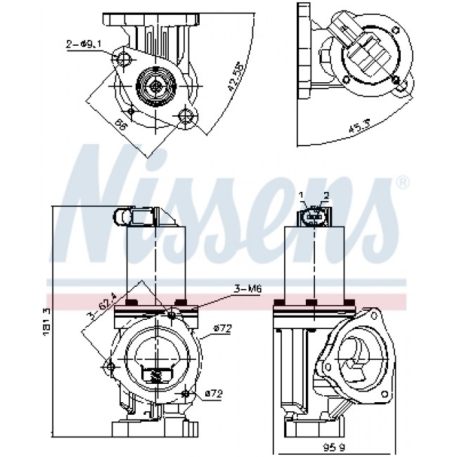 Βαλβίδα AGR HYUNDAI GRANDEUR, I30, SANTA FÉ II, SONATA V, TUCSON, TUCSON/SUV; KIA CARENS II, CARENS III, CEE'D, MAGENTIS II, PRO CEE'D, SPORTAGE II 2.0D/2.2D 09.04-