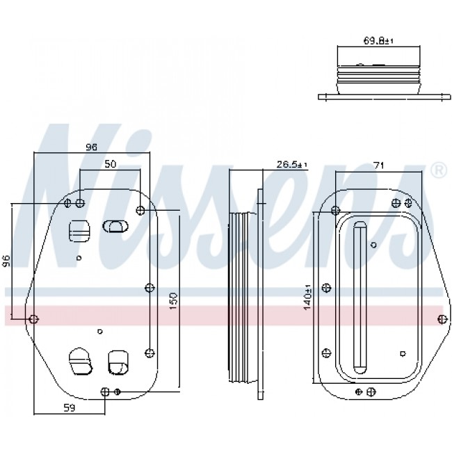 Ψυγείο λαδιού ALFA ROMEO 159; CHEVROLET AVEO / KALOS, CRUZE, ORLANDO, TRAX; FIAT CROMA; OPEL ASTRA H, ASTRA H CLASSIC, ASTRA H GTC, ASTRA H/KOMBI, ASTRA J, ASTRA J GTC, CORSA D 1.4-2.2 06.05-