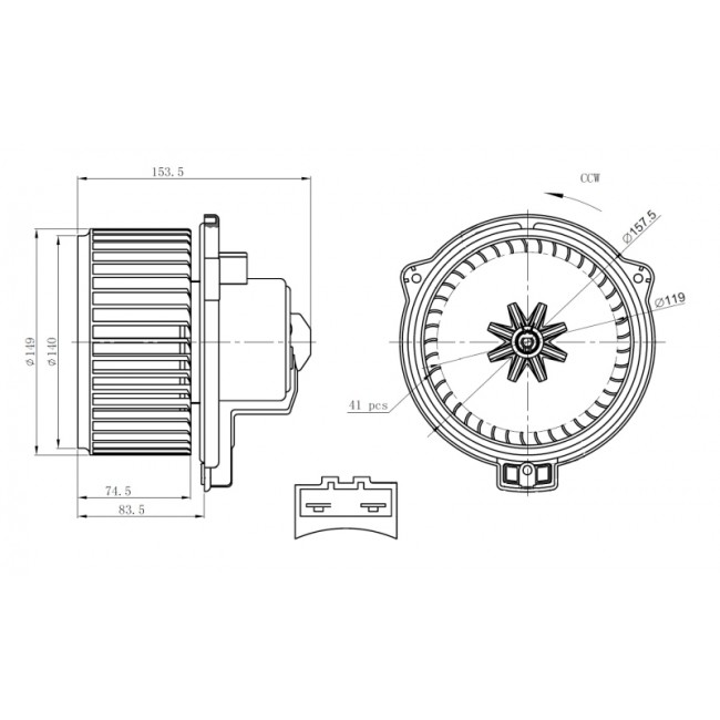 Ανεμιστήρας εσωτερικού χώρου LAND ROVER DISCOVERY III, DISCOVERY IV, RANGE ROVER SPORT I, RANGE ROVER SPORT II 2.7D-5.0 07.04-