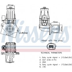 Βαλβίδα AGR ALFA ROMEO MITO; FIAT 500, 500 C, 500L, DOBLO, DOBLO CARGO, FIORINO, FIORINO/MINIVAN, GRANDE PUNTO, IDEA, PANDA, PANDA/HATCHBACK, PUNTO, PUNTO EVO 1.2/1.2LPG/1.3D 01.04-