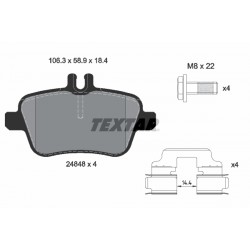 Σετ τακακιών φρένων, δίσκος φρένου  MERCEDES A (W176), B SPORTS TOURER (W246, W242), CLA (C117), SLK (R172) 1.5D-3.5 02.11-