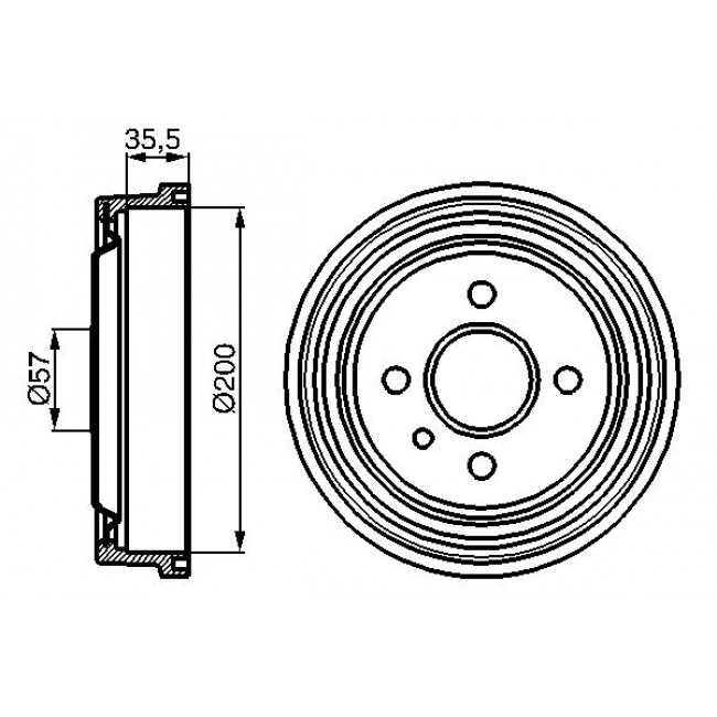 Ταμπούρο φρένου OPEL ASTRA F, ASTRA F/KOMBI, KADETT D, KADETT E 1.0-1.7D 08.79-01.99