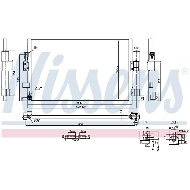 Συμπυκνωτής  σύστ. κλιματισμού FORD FOCUS III, FOCUS III/KOMBI 1.0 02.12-02.20