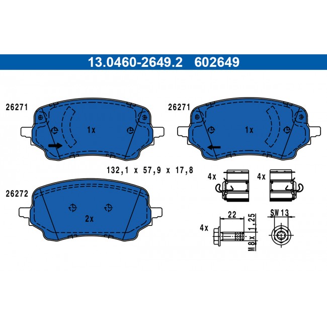 Σετ τακακιών φρένων, δίσκος φρένου FORD PUMA 1.0-1.5D 09.19- Σετ τακακιών φρένων, δίσκος φρένου FORD PUMA 1.0-1.5D 09.19-