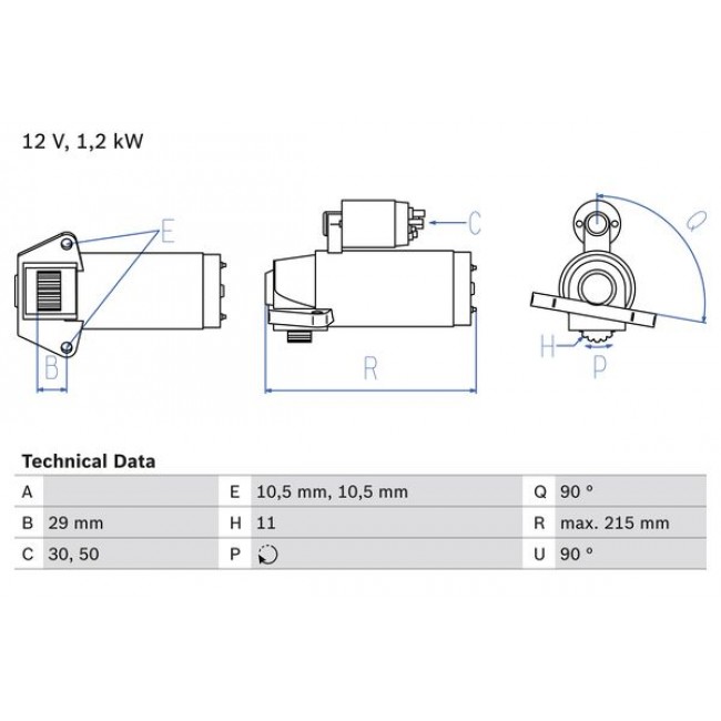 Μίζα VOLVO C30, S40 II, S60 II, S80 II, V50, V60 I, V70 III, XC60 I; FORD C-MAX, FOCUS C-MAX, FOCUS II, FOCUS III, GALAXY II, GALAXY III, GALAXY MK II, KUGA II 1.6-2.3LPG 10.03-