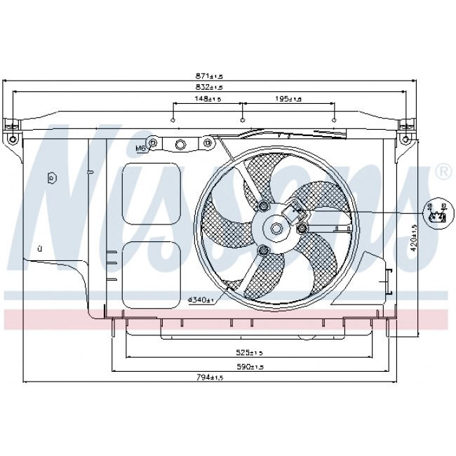 Βεντιλατέρ CITROEN BERLINGO/MINIVAN; OPEL COMBO E TOUR / LIFE, COMBO/MINIVAN, GRANDLAND / GRANDLAND X, GRANDLAND X; PEUGEOT 206, 206+ 1.1-2.0D 07.98-