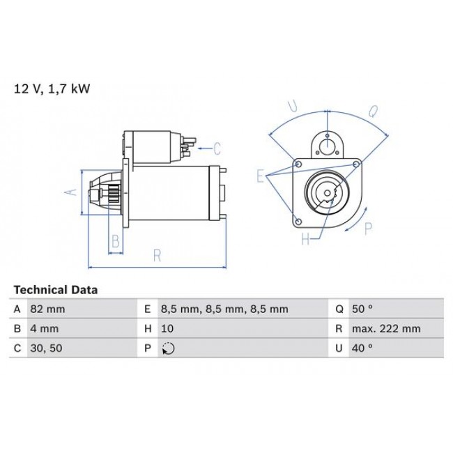 Μίζα OPEL ASTRA H, ASTRA H GTC, ASTRA J, ASTRA J GTC, INSIGNIA A, INSIGNIA A COUNTRY, SIGNUM, VECTRA C, VECTRA C GTS, ZAFIRA B, ZAFIRA B/MINIVAN, ZAFIRA C 1.9D/2.0D 04.04-