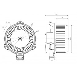 Ανεμιστήρας εσωτερικού χώρου CHRYSLER SEBRING; DODGE AVENGER, CALIBER, JOURNEY; HONDA ACCORD VIII, CROSSTOUR I, CR-V III, CR-V IV, PILOT; JEEP COMPASS, PATRIOT; MAZDA CX-9; SUBARU TRIBECA 1.6