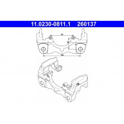 Φορέας, δαγκάνα φρένου VW CALIFORNIA T5 CAMPER, MULTIVAN T5, TOUAREG, TRANSPORTER T5 1.9D-6.0 10.02-08.15