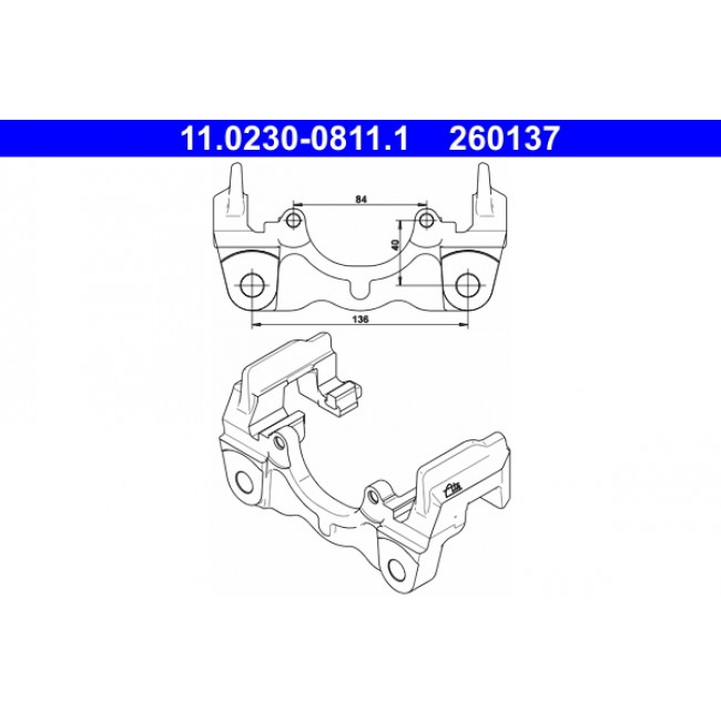 Φορέας, δαγκάνα φρένου VW CALIFORNIA T5 CAMPER, MULTIVAN T5, TOUAREG, TRANSPORTER T5 1.9D-6.0 10.02-08.15