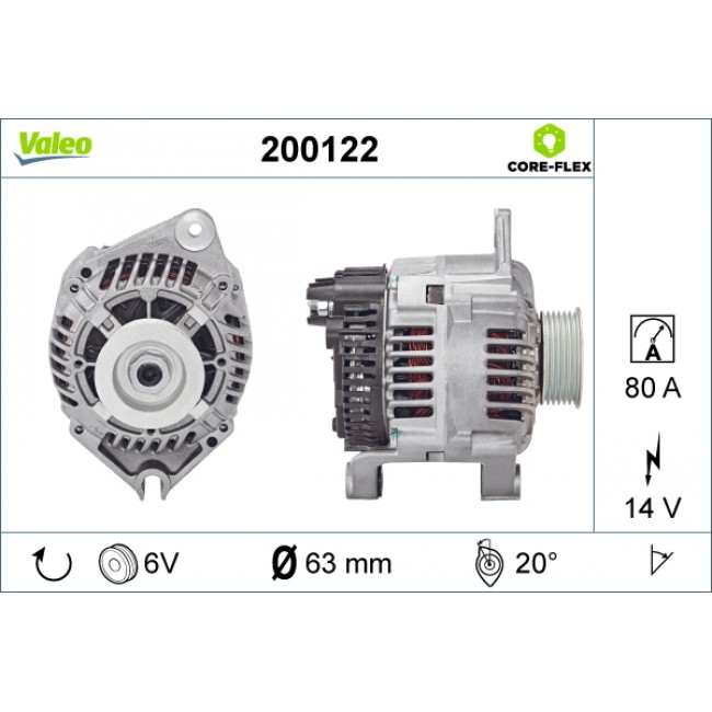 Δυναμό CITROEN BERLINGO, BERLINGO/MINIVAN, JUMPER I, JUMPY I, XANTIA, XSARA, XSARA/HATCHBACK, ZX; FIAT DUCATO, SCUDO; PEUGEOT 306, 306/HATCHBACK, 405 II 1.8D-2.1D 03.91-12.06