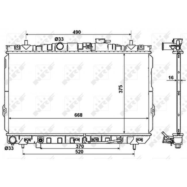 Ψυγείο νερού/εξαρτήματα HYUNDAI COUPE I, COUPE II, ELANTRA III, TIBURON 1.6-2.7 08.96-08.09