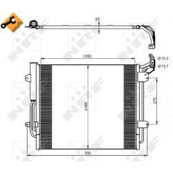 Συμπυκνωτής συστ.κλιματισμού SEAT ALHAMBRA; VW SHARAN 1.4/2.0/2.0D 05.10-12.22